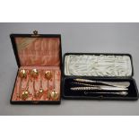 A cased set of six Scandinavian parcel gilt coffee spoons,