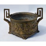 A 19th century gilt bronze jardiniere with brass liner,