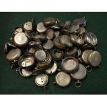 A quantity of various silver and white metal pocket-watch cases, etc.