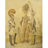 William Heath - Austrian military costume, watercolour, signed lower right, 35 x 26.