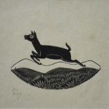 Eric Gill (1882-1940) - Leaping deer, woodblock print, ltd ed 5/12, pencil signed lower left, 9 x