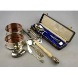 A George III silver OEP serving spoon in later case, London 1804,