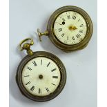 A George III silver pair-case watch with verge movement no.1351 by J.