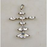 Cubic Zirconia set stylised cross stamped 925