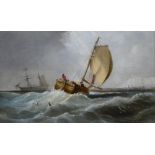 Geo Yarnold - Sailing boat off the coast, oil on canvas, signed and dated '56 lower right, and