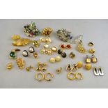 A large collection of vintage and couture jewellery items including Givenchy, Dior, Trifari,