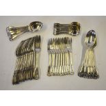 An extensive set of electroplated fiddle,