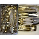 An extensive set of 1950s design Elkington plate flatware and cutlery