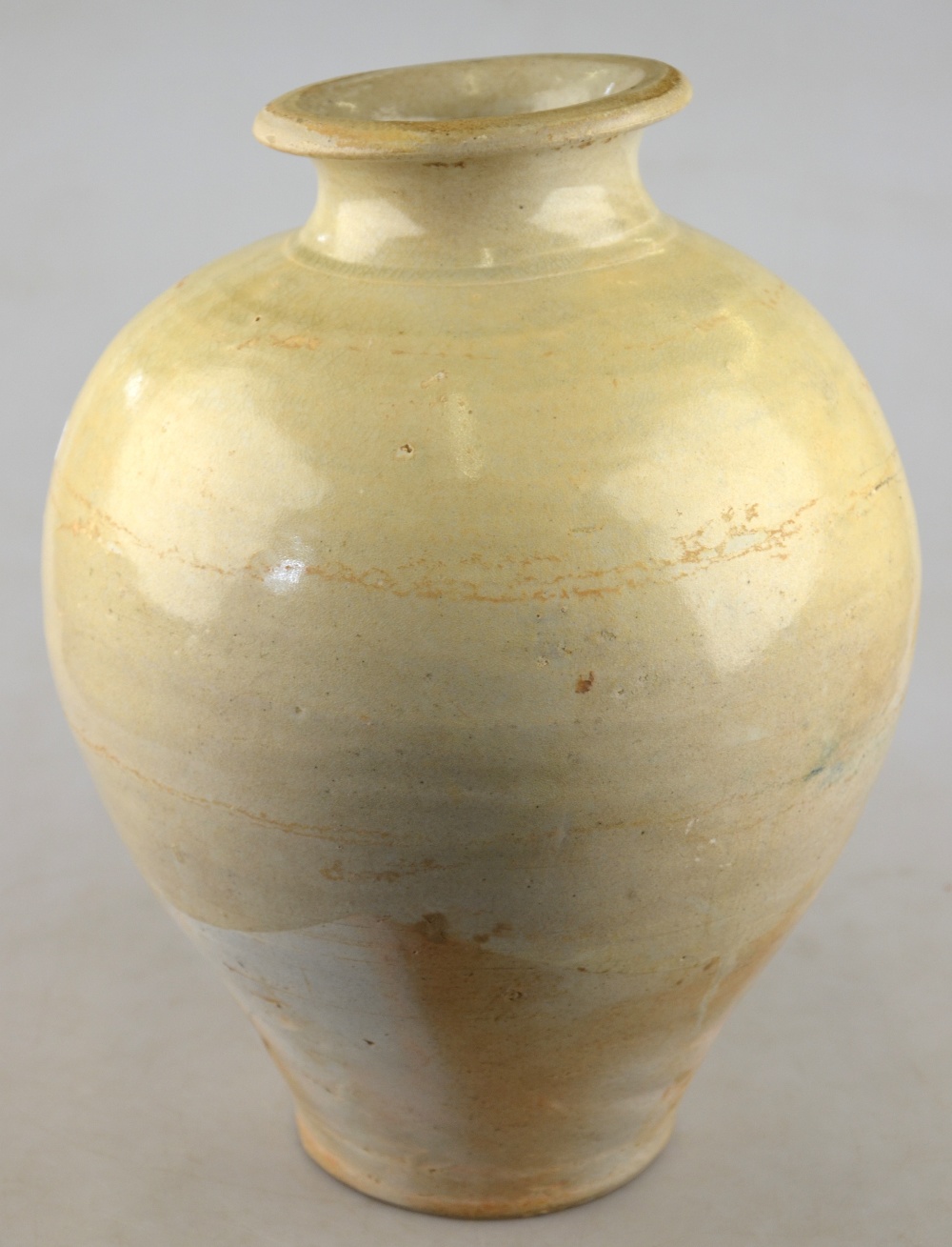 Chinese Tang Dynasty 618 - 907 AD - a buff pottery large ovoid vase,
