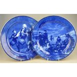 A pair of Cauldon blue and white plates decorated with scenes from the American Civil War, 30.