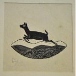 Eric Gill (1882-1940) - Leaping deer, woodblock print, ltd ed 5/12, pencil signed lower left, 9 x