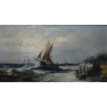 WH Williamson - Heading out to sea, oil on board, signed lower left,