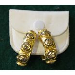A pair of Chanel clip-on hoop style earrings,