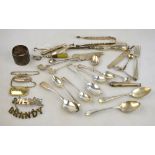 A quantity of silver and other metalware, including large button hook, Birmingham 1907,