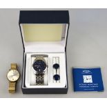 A boxed gentleman's stainless steel Rotary 'Dolphin Standard' wristwatch,