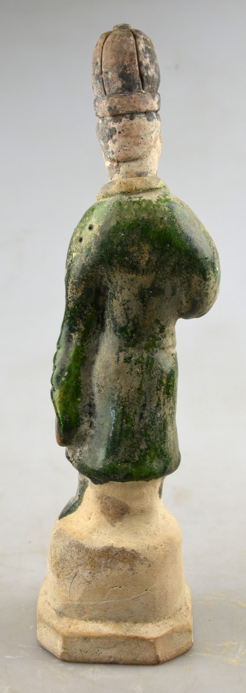 Chinese 10th century AD - a pottery funerary figure of a man wearing a green glazed robe, - Image 3 of 7