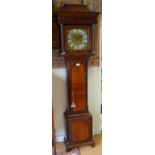 G Fetton, Bridgnorth - an 18th century mahogany cross-banded single fusee eight-day clock, the 25 cm