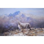 After David Shepherd (b 1931) - 'Lonely Vigil: Snow Leopard', limited edition print 1307/1500,