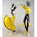 A pair of Murano glass flamenco dancers, 41 cm  Condition Report Both good condition