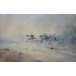 C Hector? - An Arab camel charge, watercolour with heightening, indistinctly signed and dated