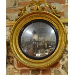 A 19th century gilt framed convex mirror, 59 cm diam x 72 cm high Condition Report Mirror ok, no