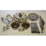 An Old Sheffield plate circular entree dish and cover, to/w two snuffer trays,