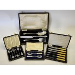 An Art Deco style cased epns three-piece serving set,