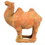 Chinese Tang Dynasty 618 - 907 AD - a pottery funerary figure of a camel, 13.3 cm h. Condition