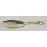 A George III silver fiddle and shell fish slice with pierced blade, William Chawner II, London 1817,