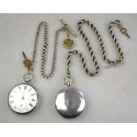 A Victorian silver pocket watch with fusee lever movement by Bracher of Reading,