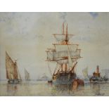 FJ Aldridge - 'On the Thames', watercolour, signed lower right, 22 x 18 cm Condition Report Good