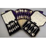 Eleven various silver trophy spoons from the Corn Exchange Rifle Club,