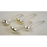 A pair of George III silver OEP sauce ladles by Peter, Anne & William Bateman, London 1802, to/w