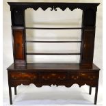 An 18th century Shropshire oak high dresser,