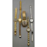 A gentleman's gilt metal Rotary wristwatch, to/w four ladies' wristwatches, including Lorus,