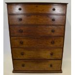 A 19th century country house chest of six long graduated cockbeaded drawers,