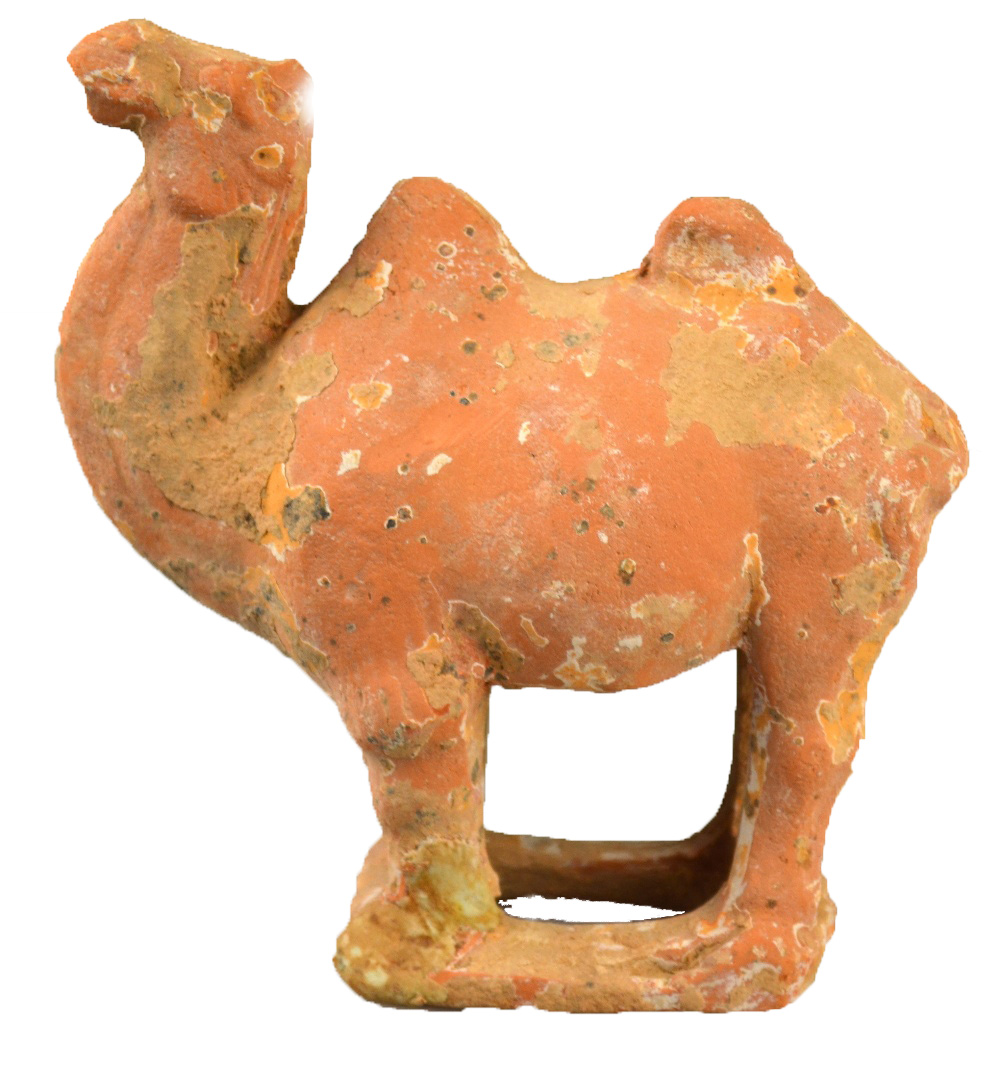 Chinese Tang Dynasty 618 - 907 AD - a pottery funerary figure of a camel, 13.3 cm h. Condition - Image 6 of 9