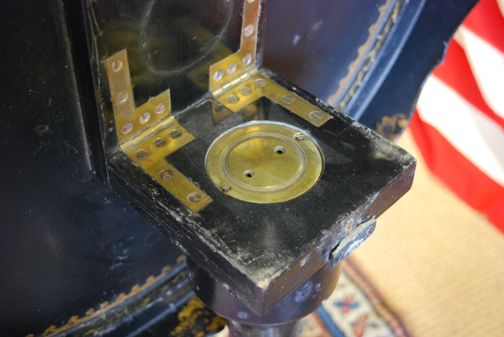 A Victorian mother-of-pearl and gilt decorated papier mache games table, - Image 3 of 6