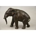 A Japanese bronze study of an Asian elephant, 12 cm h.,signed, Meiji Condition Report Tail soldered.