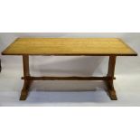 An antique pine kitchen table,