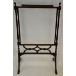 An Edwardian Sheraton revival mahogany framed glazed fire screen,