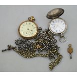 A Continental 'Fine Silver' hunter pocket watch retailed by J. Walker, The Strand, London, with