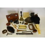 A quantity of 'gentleman's collectibles', including bowler hat by Tress & Co.