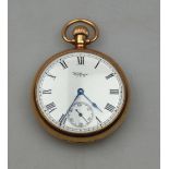 A 9ct gold open-faced pocket watch with Waltham movement, in Dennison case, London 1924 Condition