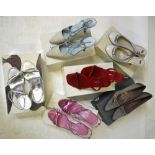 Six pairs of lady's designer shoes, mostly size 37, 37.5 to include two Manolo Blahnick, Paul Smith,