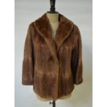 A taupe musquash fur jacket, 48 cm across chest Condition Report Good worn condition - has been