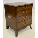 A 19th century mahogany four drawer cabinet converted from a commode,