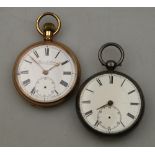 An early Victorian silver open-faced pocket watch with patent fusee lever movement no. 612 by Joshua