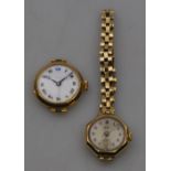 A lady's Avia 9ct gold hexagonal wristwatch on 9ct strap,