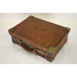 A late 19th century brass bound leather and oak cartridge case by Lang & Hussey Ltd, London,